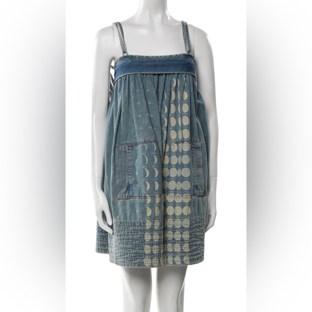 Loewe Paula's Ibiza Strappy Mini Dress In Moon Print